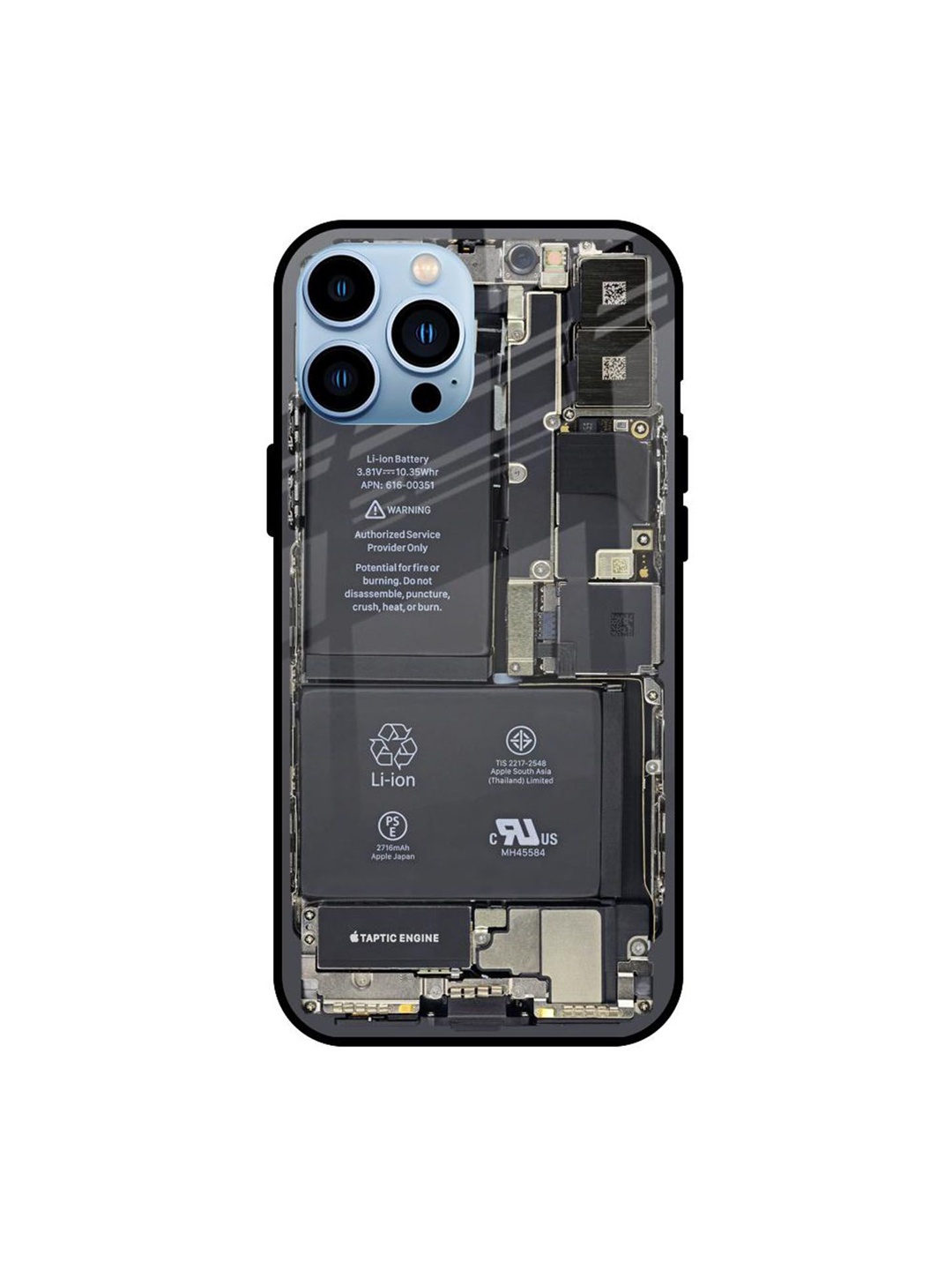 

QRIOH Skeleton Inside Printed iPhone 13 Pro Back Case, Grey