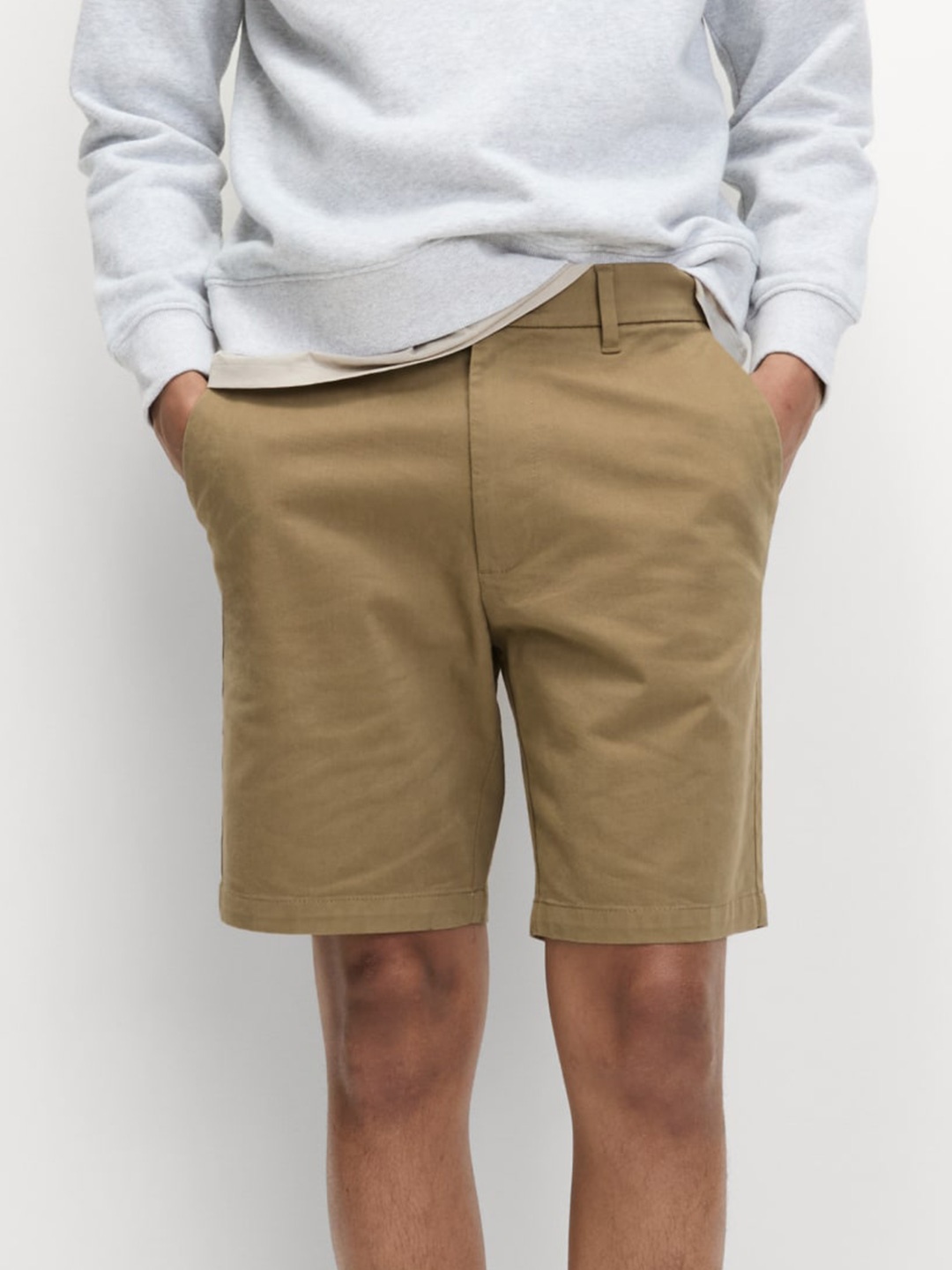 

Marks & Spencer Men High-Rise Chino Shorts, Brown