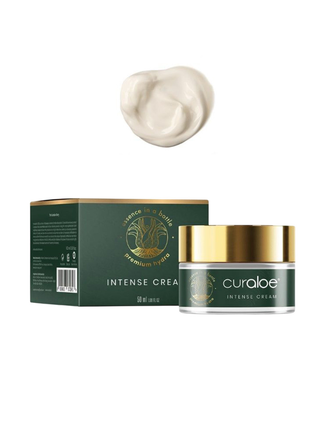 

Curaloe Hydra Intense Cream With 38% Aloe Vera - 50 ml, Green