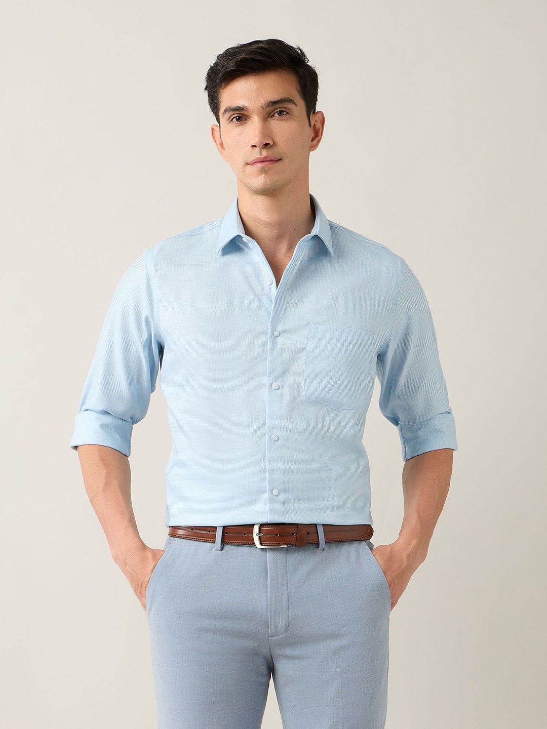

Arrow Men Classic Opaque Formal Shirt, Green