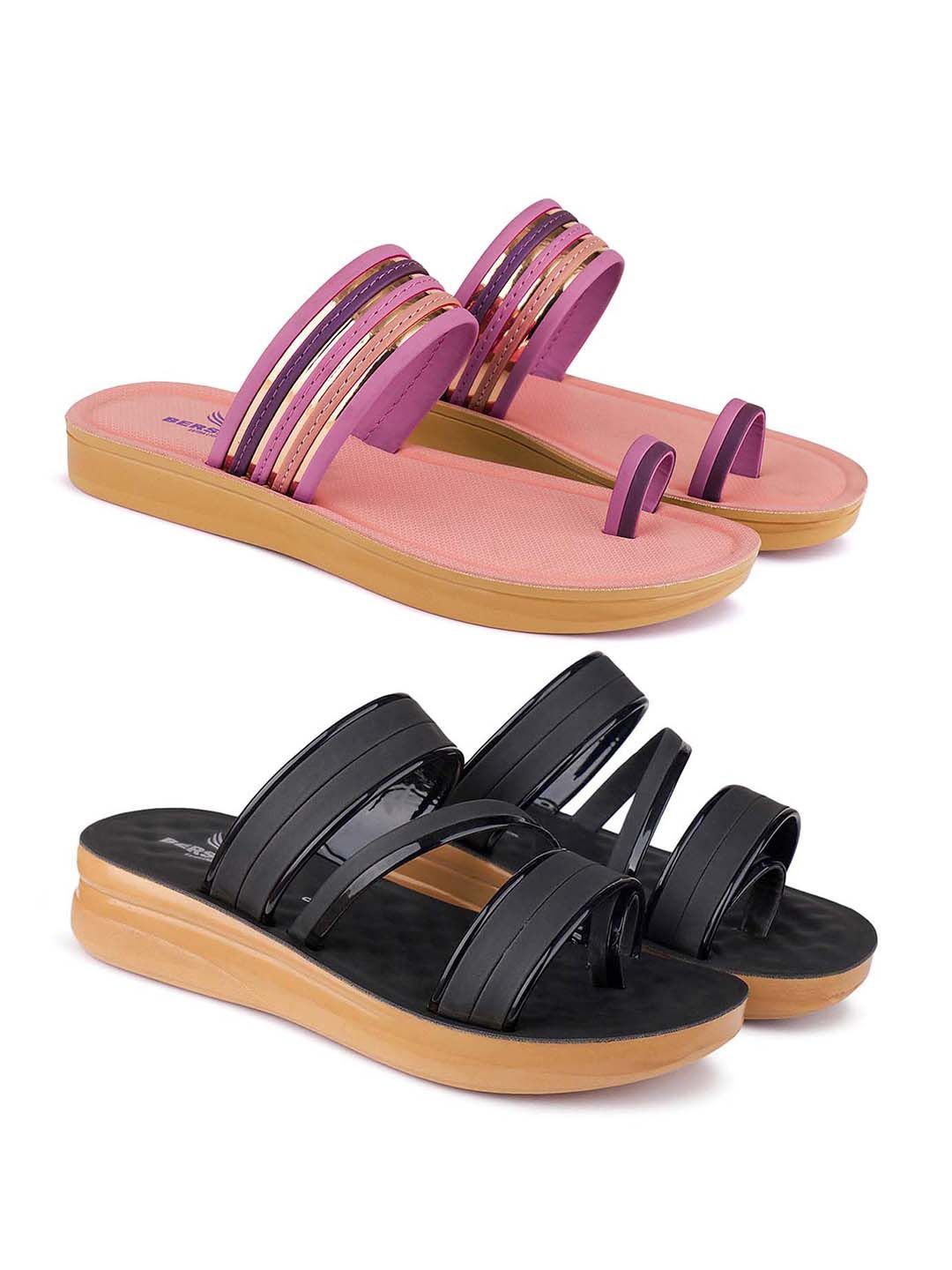 

BERSACHE 2Pcs Women Casual One Toe Flats, Pink