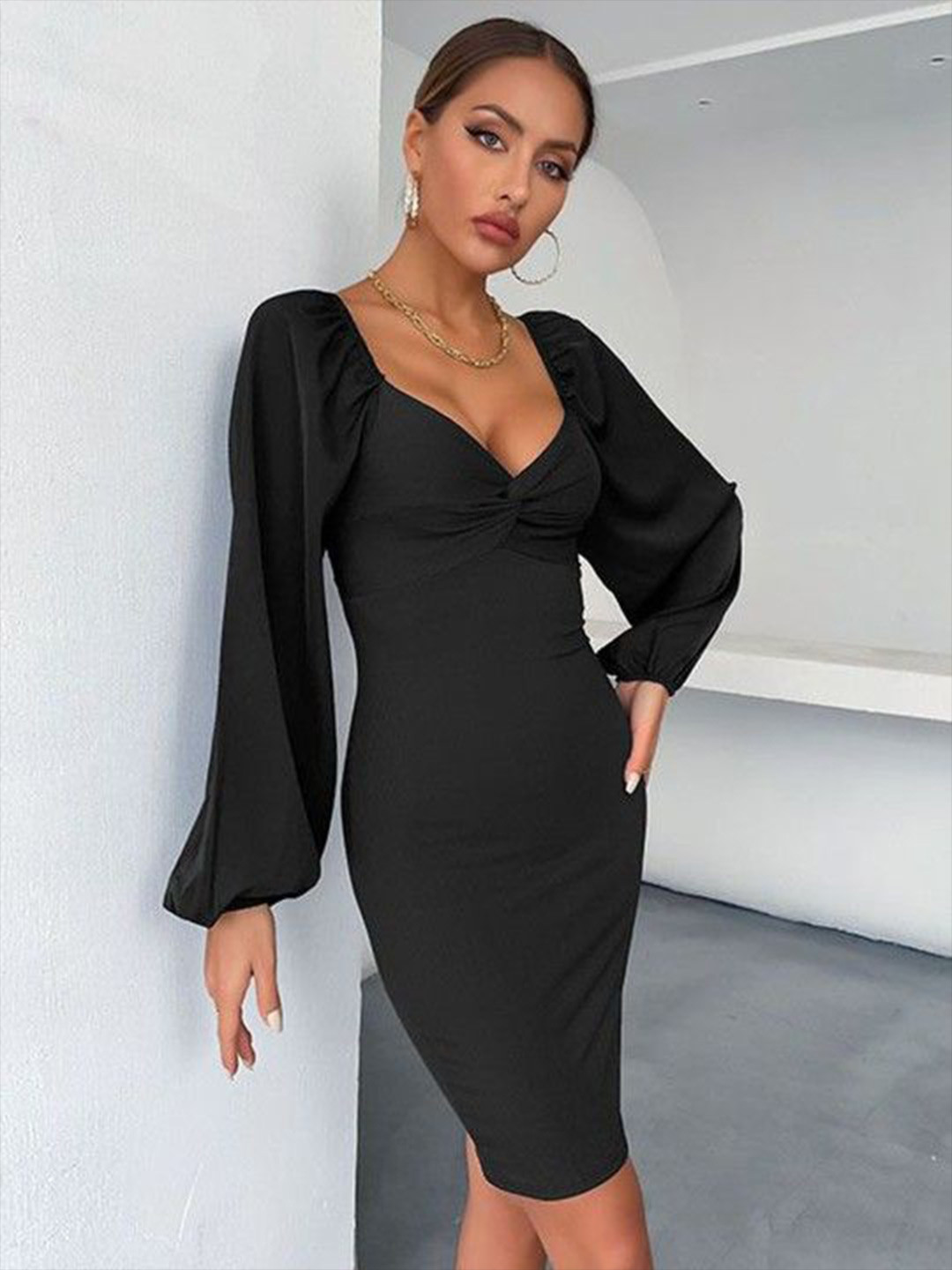 

HERE&NOW Bodycon Mini Dress, Black