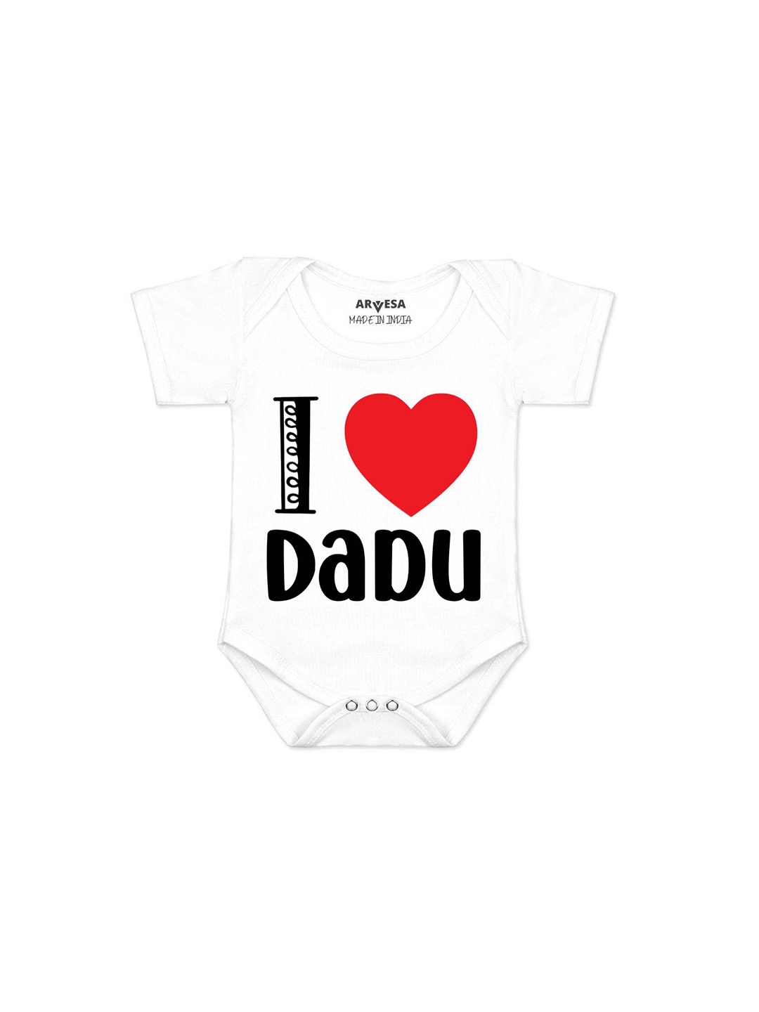 

Arvesa Kids I Love Dadu Printed Romper, White