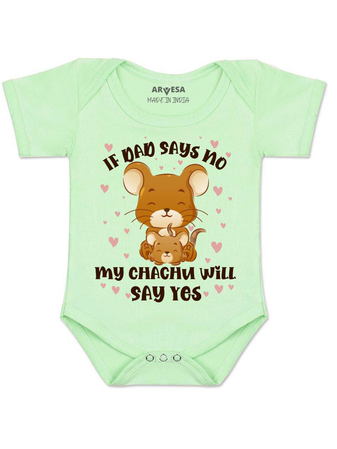 

Arvesa If Dad Say No My Chachu Printed Romper, Green