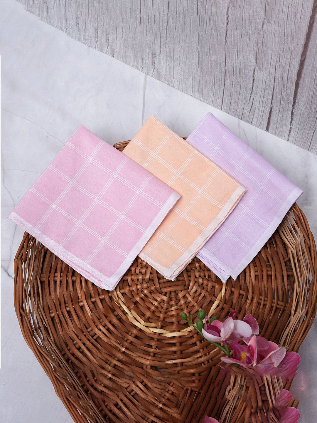 

Kuber Industries Pack Of 6 Checked Cotton Handkerchiefs, Blue