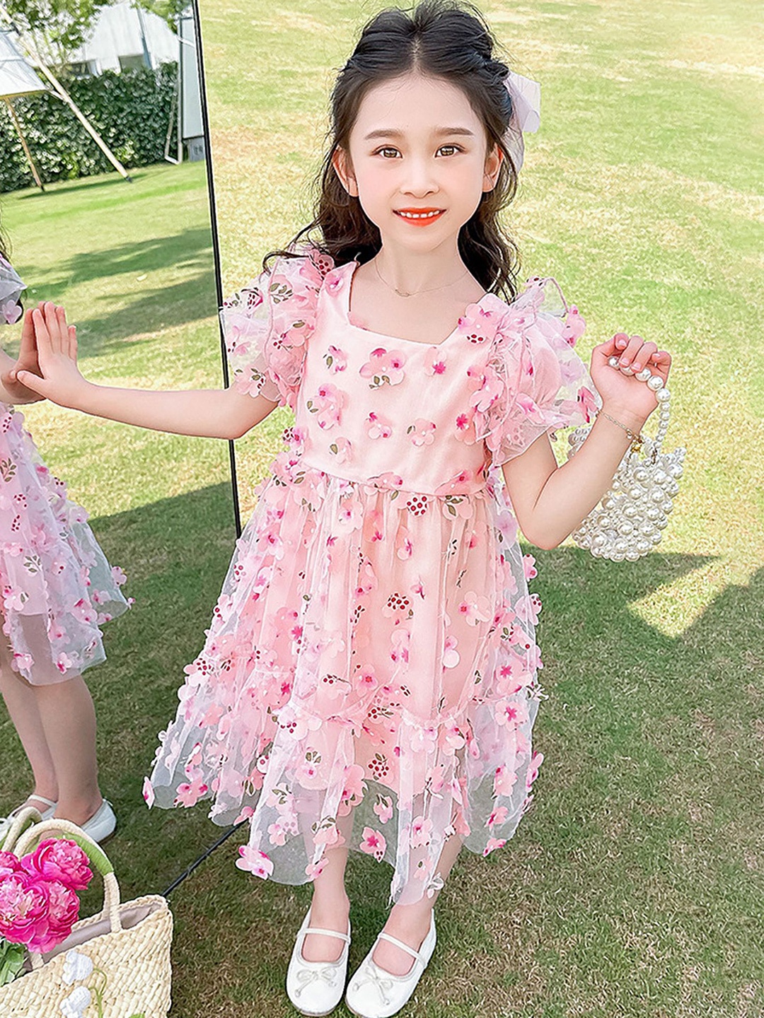

LULU & SKY Floral Print Fit & Flare Dress, Pink