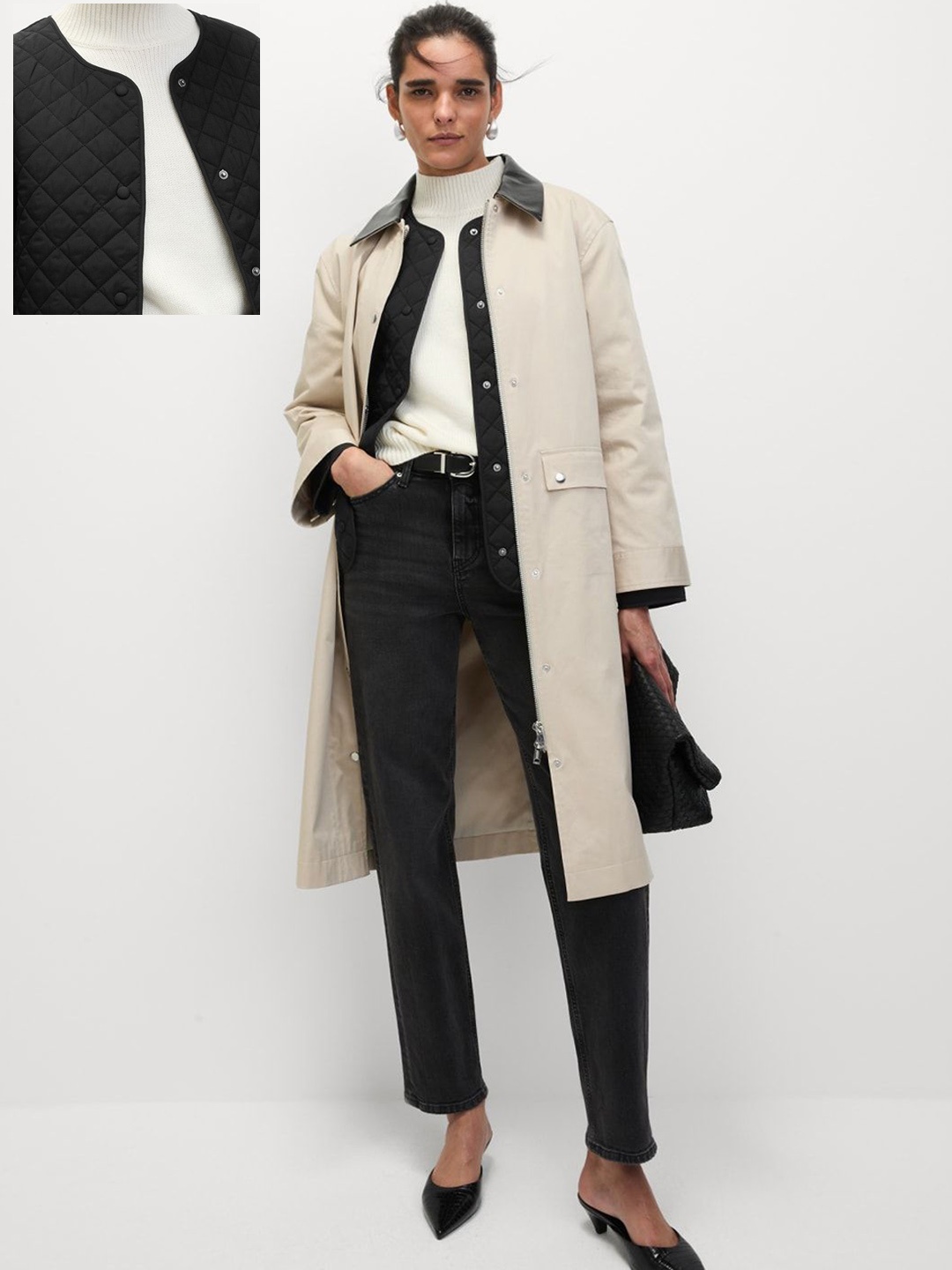 

Marks & Spencer Women Quilted Jacket with Embroidered, Black