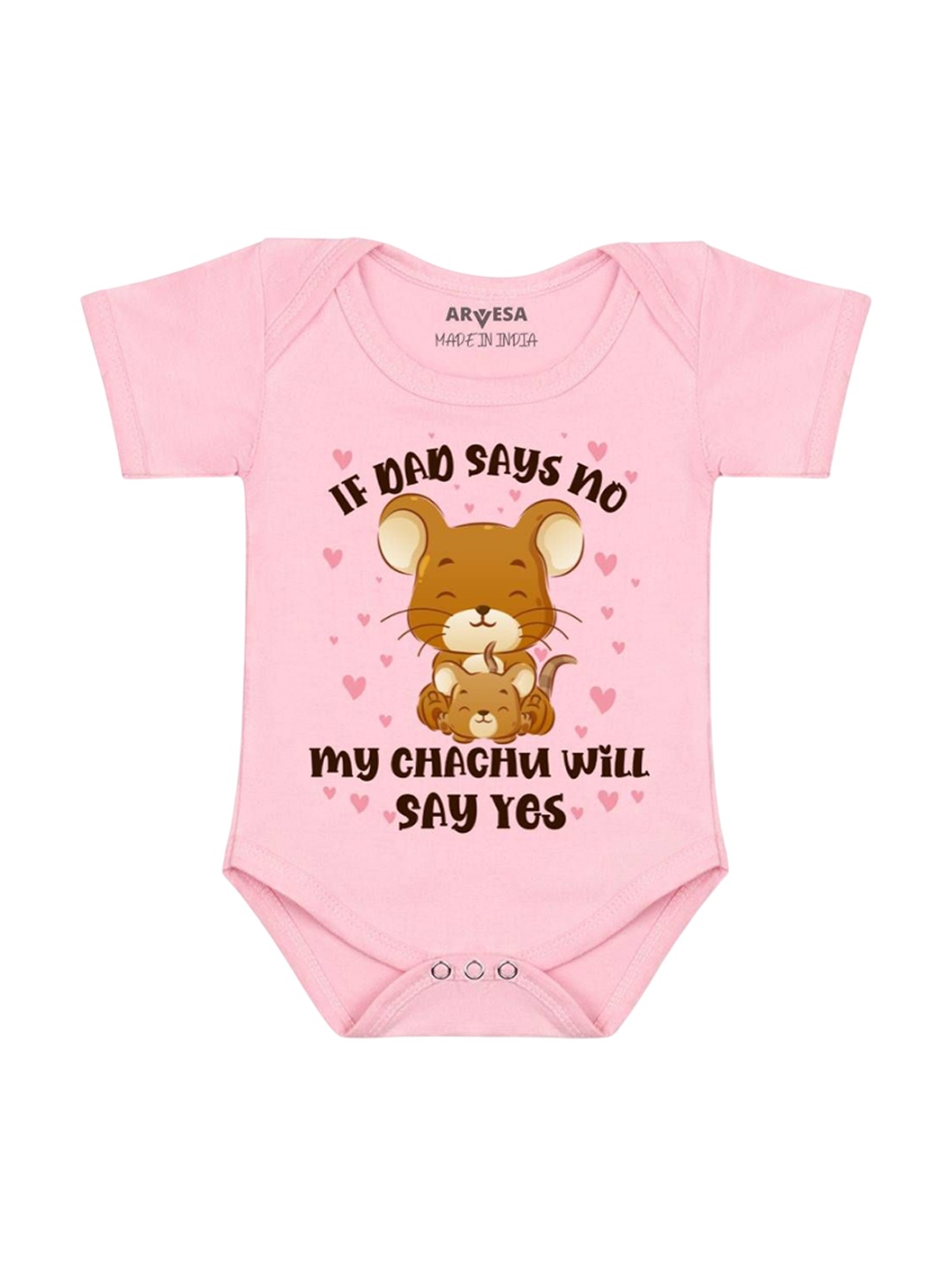 

Arvesa If Dad Say No My Chachu Printed Romper, Pink