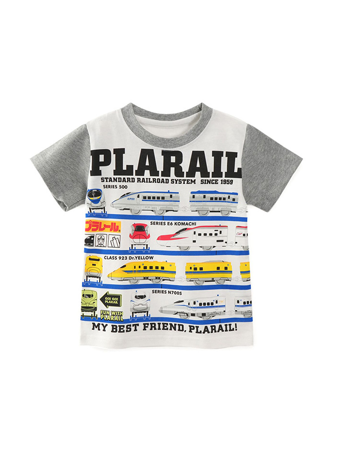 

LULU & SKY Boys Graphic Printed Round Neck Cotton T-shirt, White