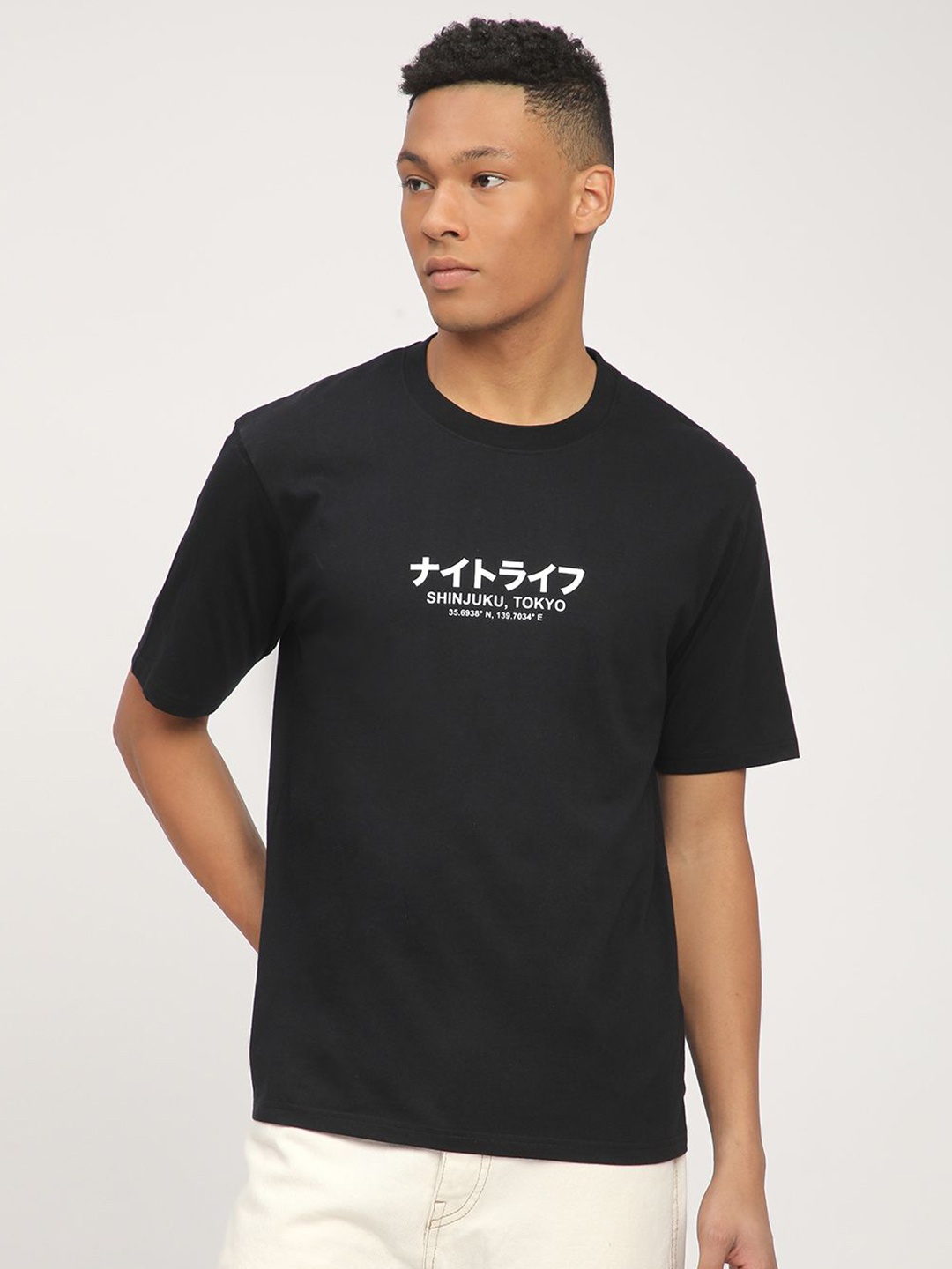 

R&B Men Printed T-shirt, Black