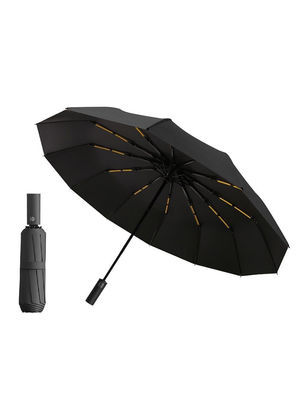 

Alexvyan Automatic 2 Fold Sun Rain & UV Protection 12 Rib Umbrellas, Black
