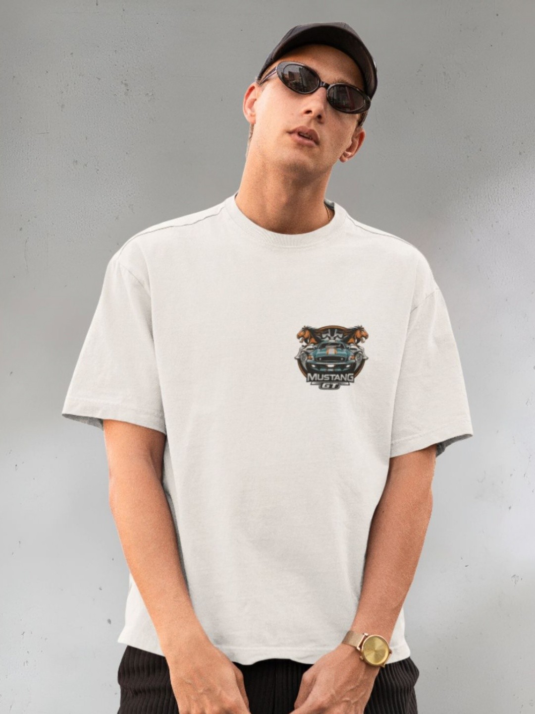 

Broke Memers Men Graphic Printed Round Neck Oversized T-shirt, Off white