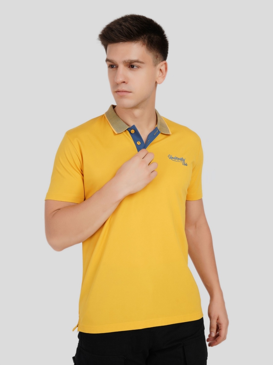 

Underrated Club Men Solid Polo Collar T-shirt, Yellow