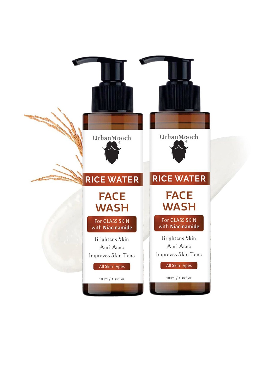 

UrbanMooch Set Of 2 Rice Water Face Wash- 100 ml Each, White