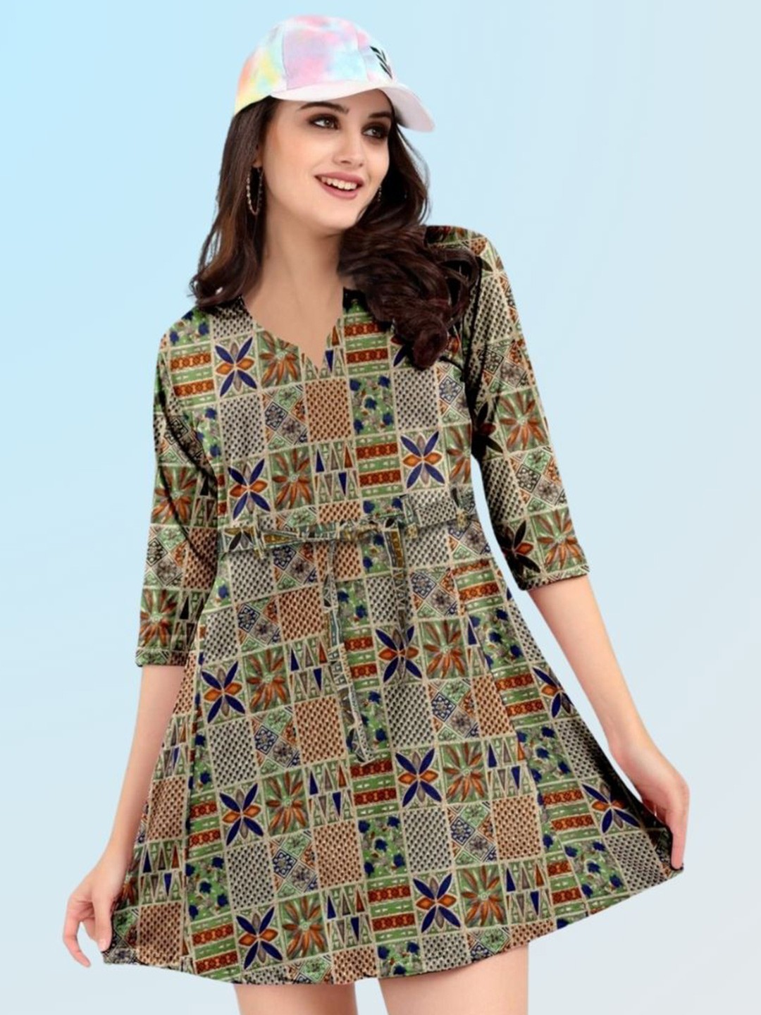 

Harashree Printed Tunic, Green