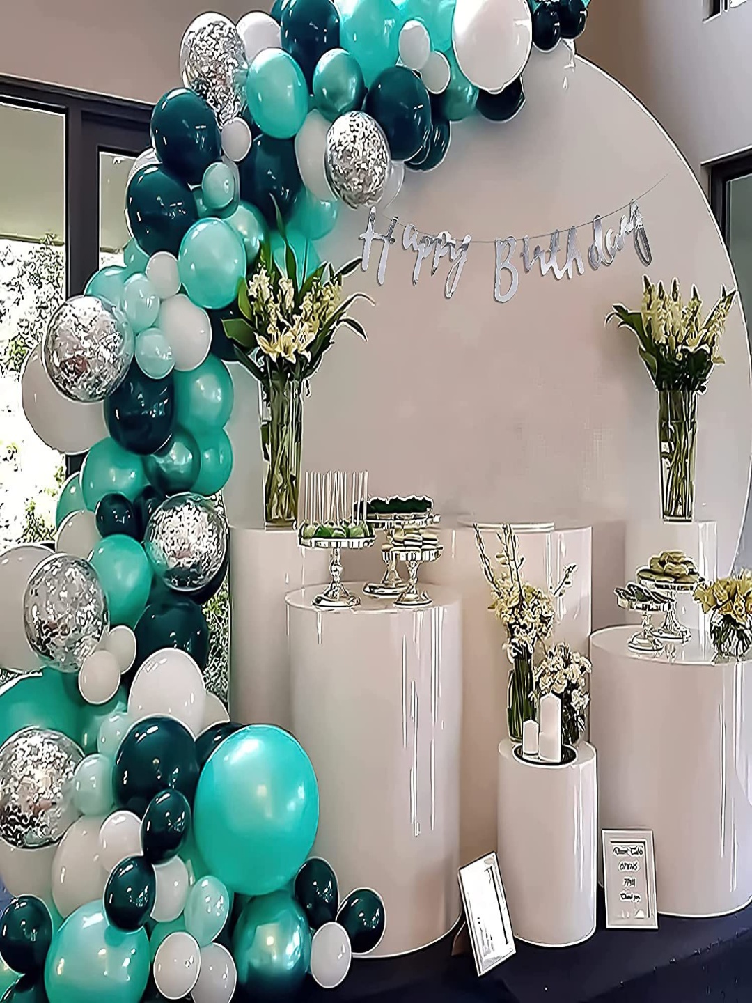 

Special You 67-Pcs Mint Green & White Foil Balloons Birthday Decors