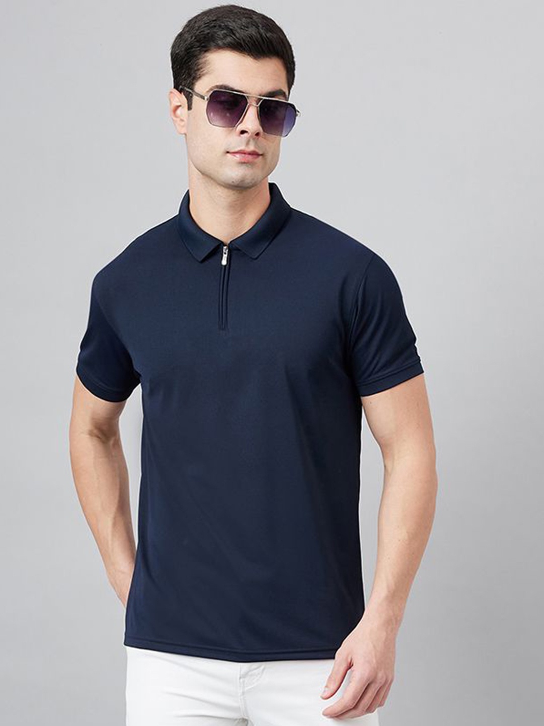 

98 Degree North Men Polo Collar T-shirt, Navy blue