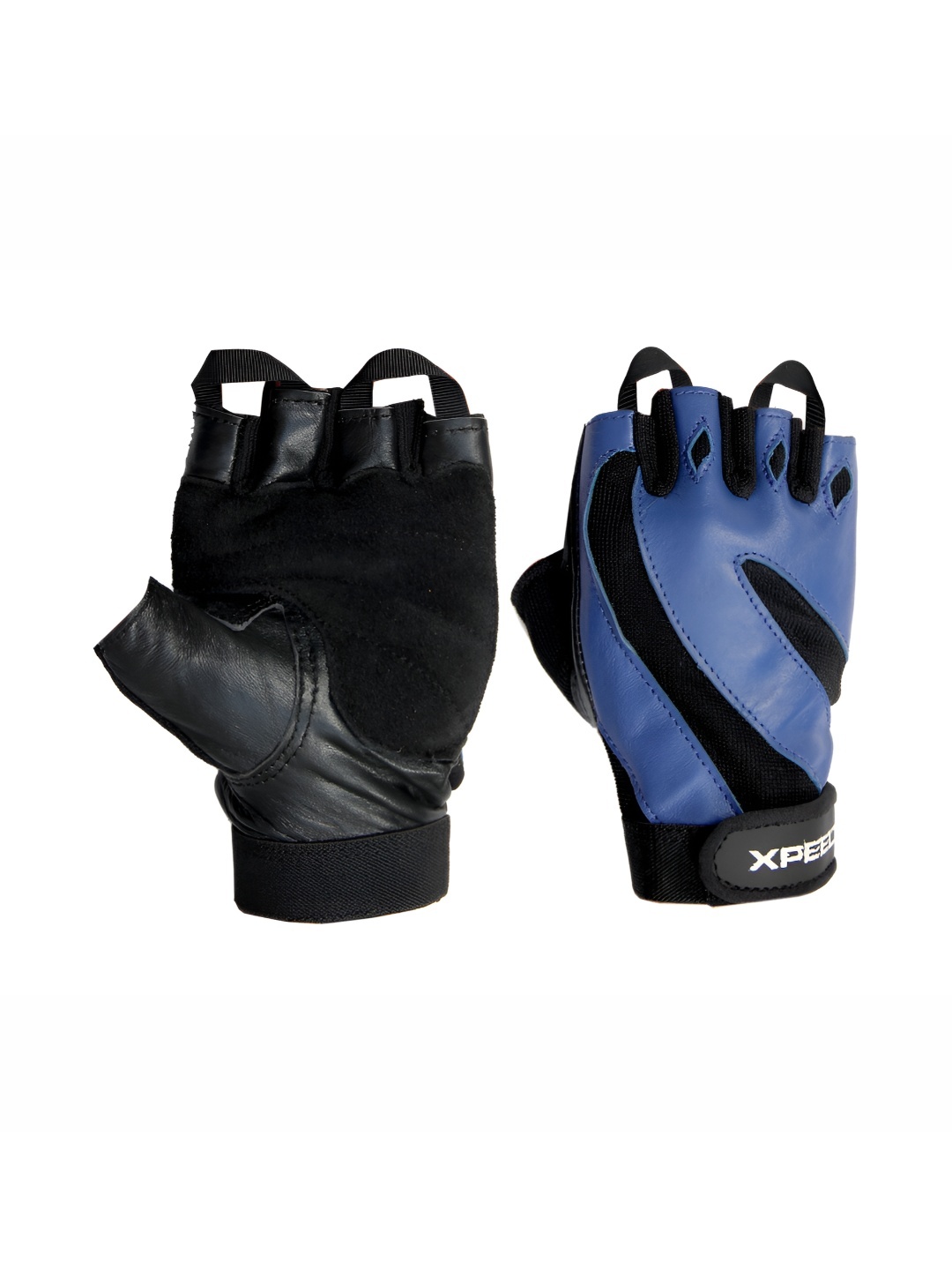 

XPEED Textured Leather Fitness Gym Gloves, Blue