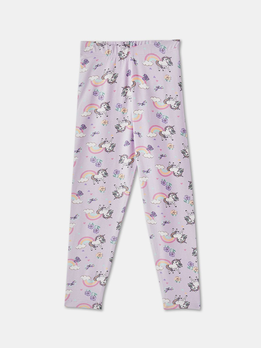 

R&B Girls Printed Ankle Length Leggings, Lavender