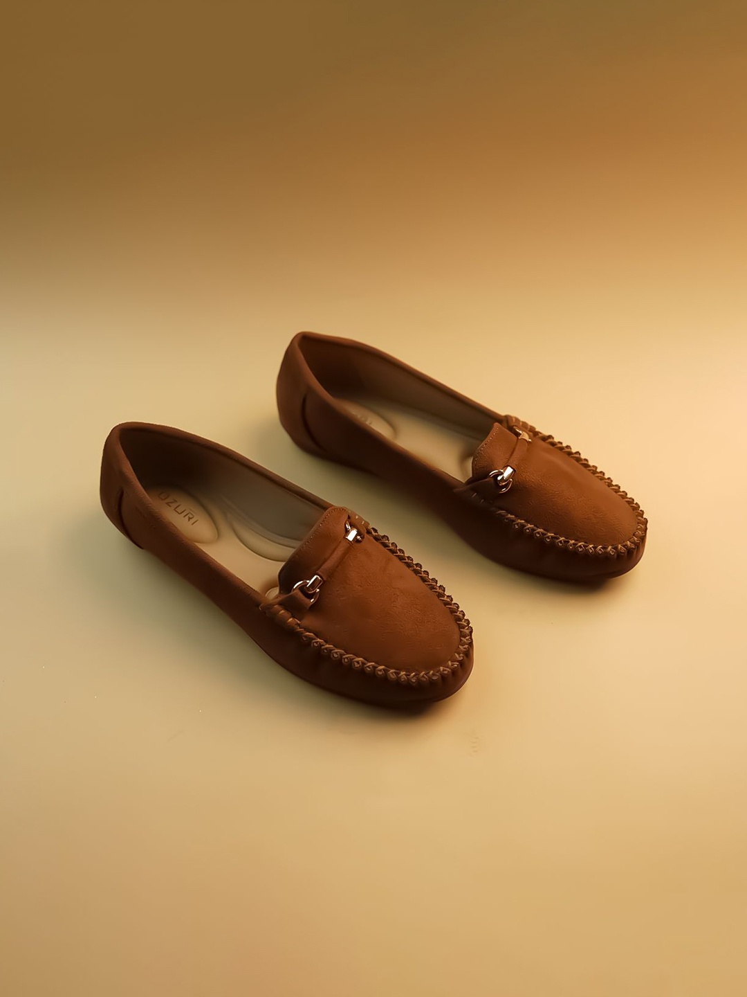 

Ozuri Women Round Toe Slip-On Loafers, Tan