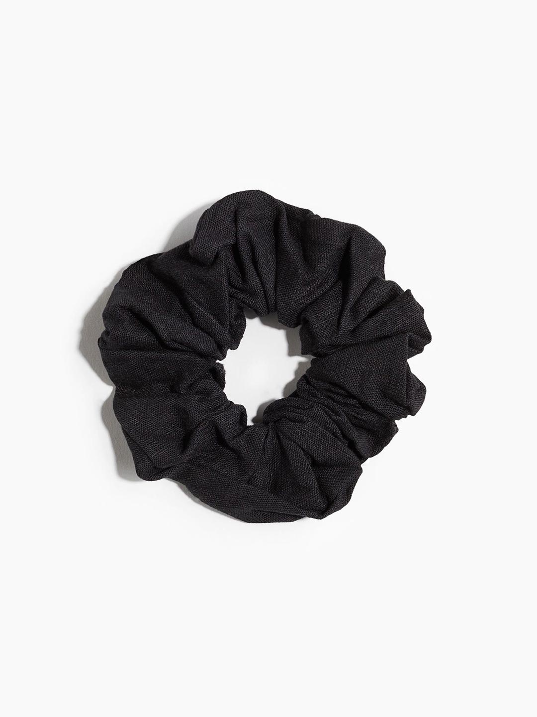

H&M Linen-Blend Scrunchie, Black