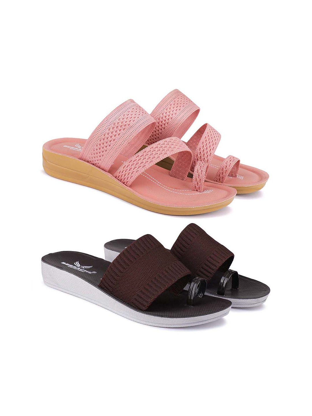 

BERSACHE 2Pcs Women Casual One Toe Flats, Pink