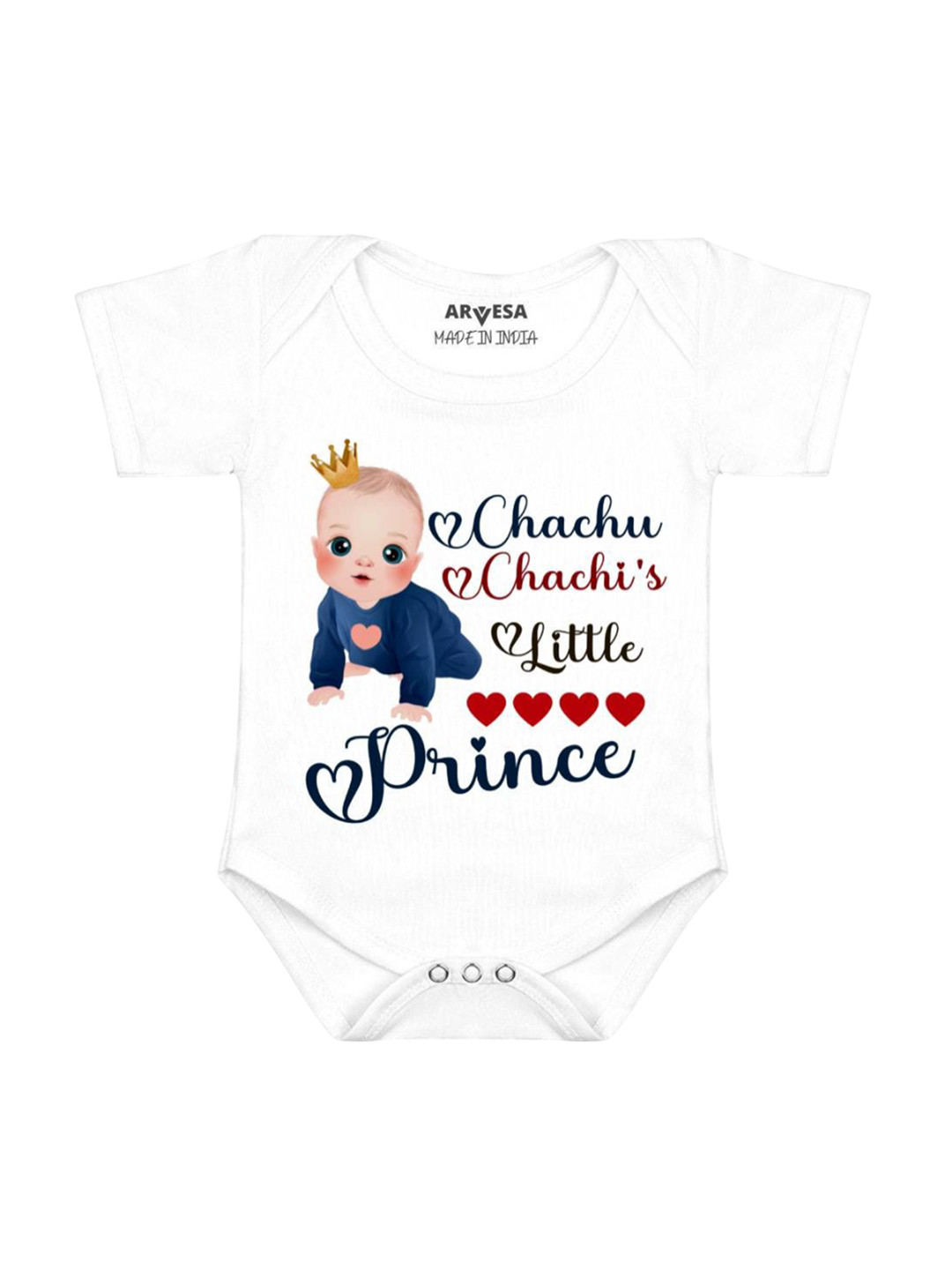 

Arvesa Kids Chachu Chachi'S Little Prince Printed Romper, White