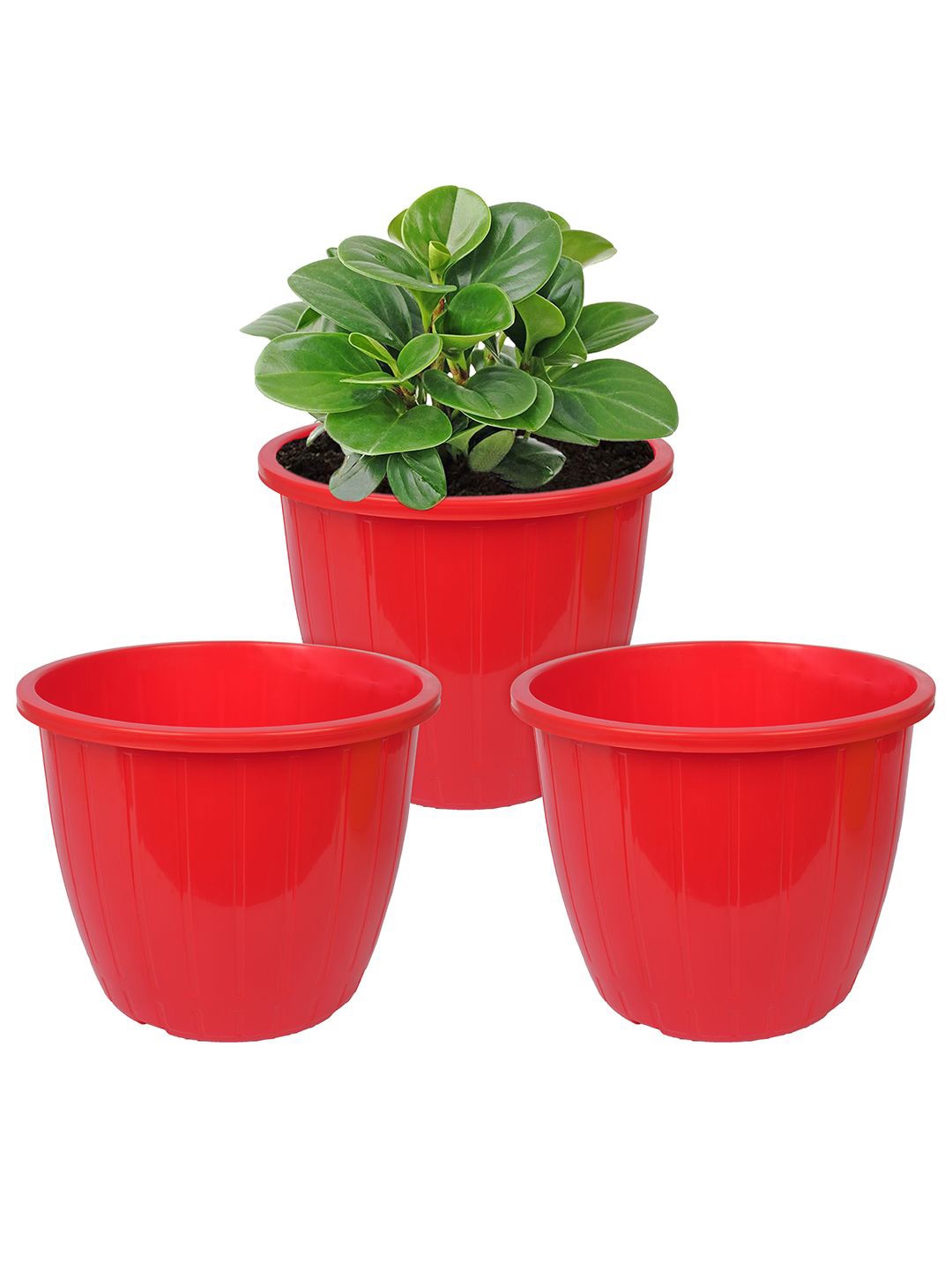 

Kuber Industries Red Pack of 3 Duro-Design Flower Planters