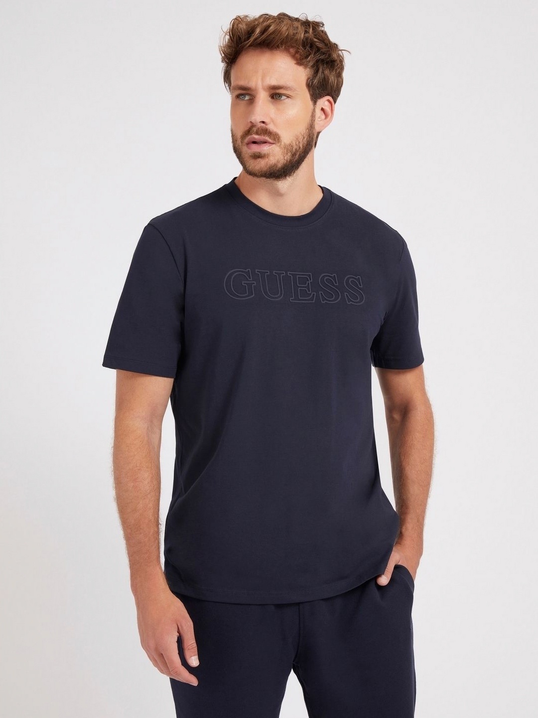 

GUESS Men Brand Logo Applique T-shirt, Blue