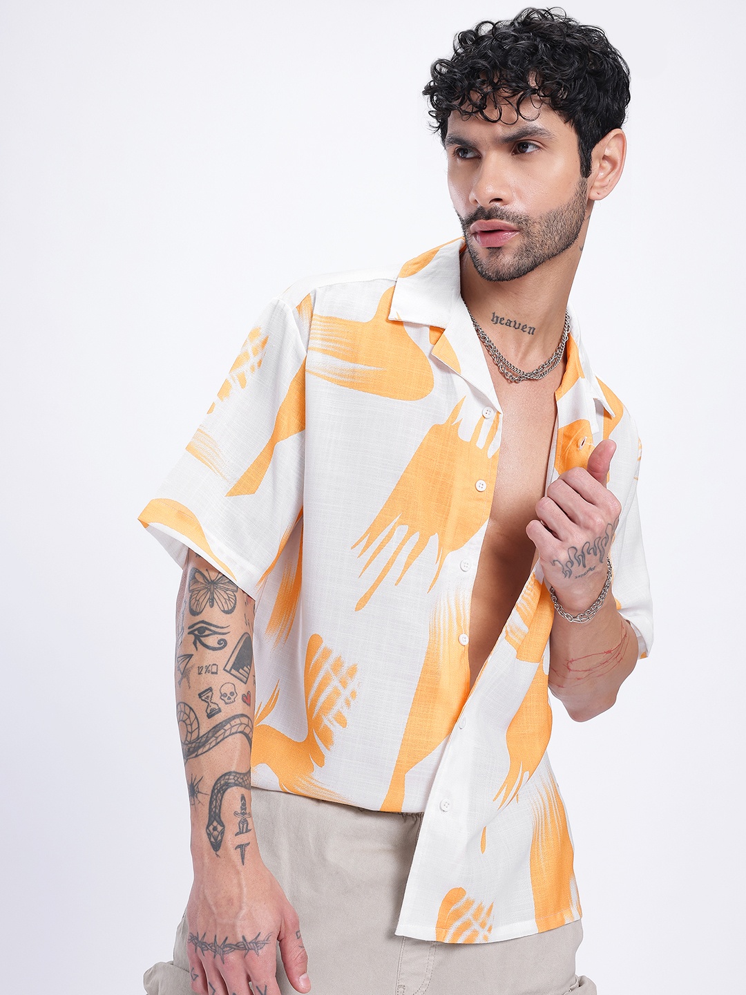

glitchez Wanderlust Wear Printed Relaxed Fit Shirt, White