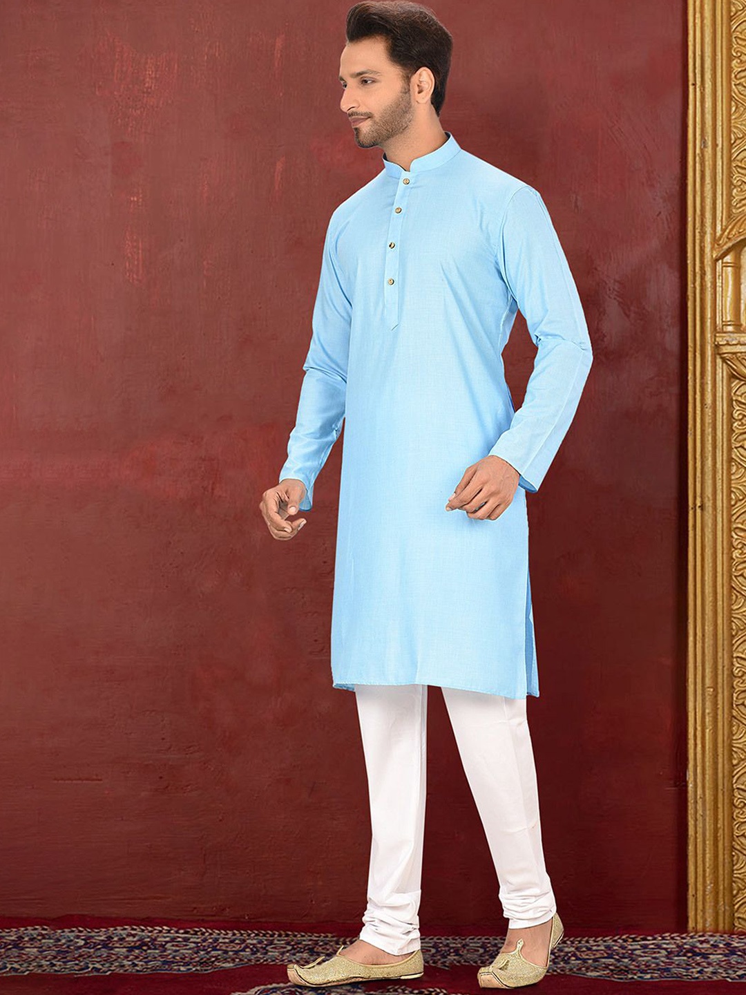 

RANAK Men Regular Kurta with Pyjamas, Blue