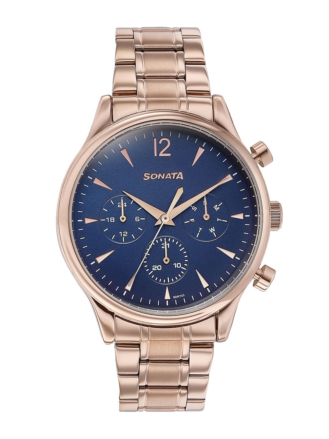 

Sonata Men Dial & Stainless Steel Bracelet Straps Analogue Watch 77146WM01, Blue