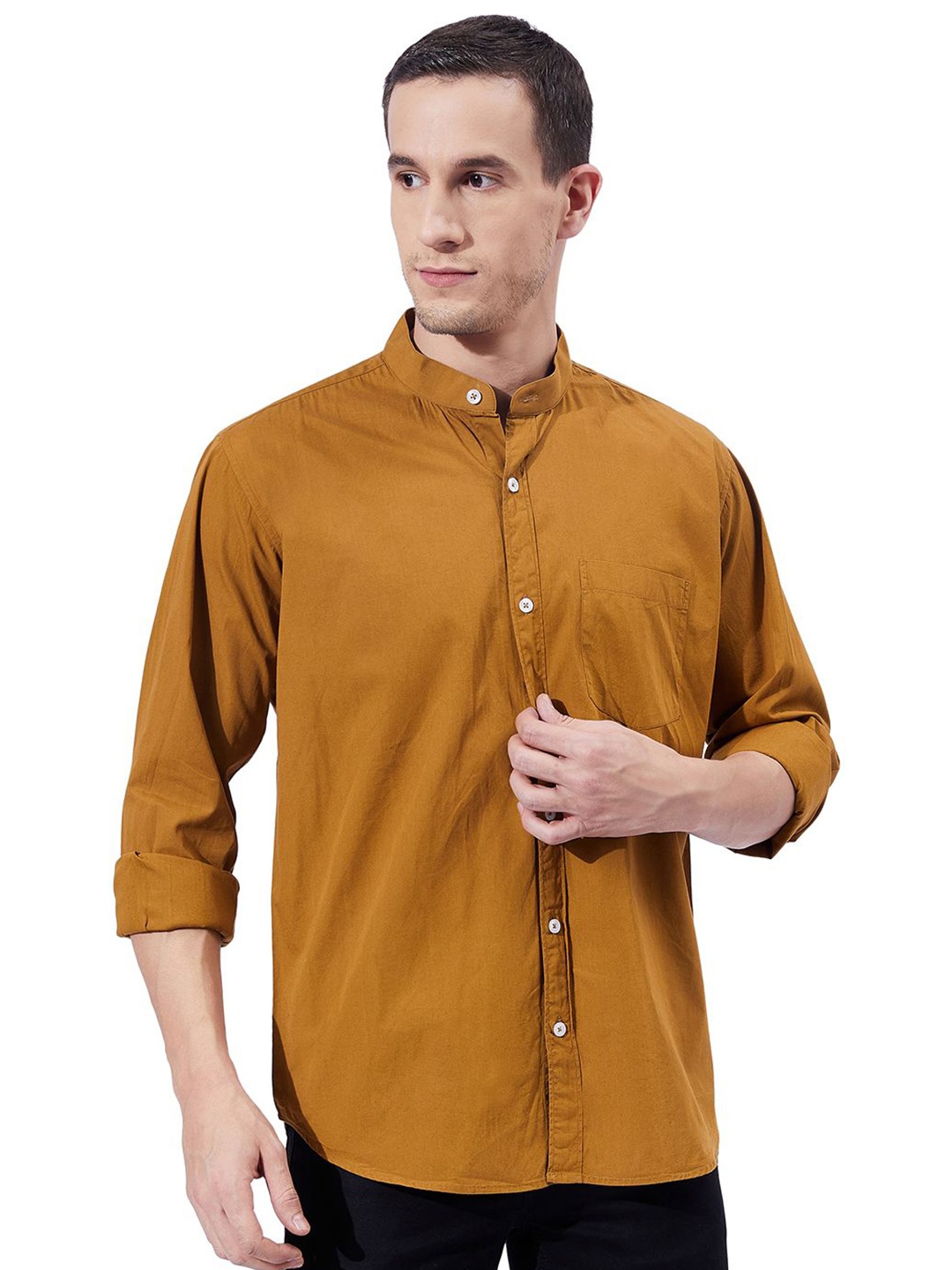 

Ben Martin Men Standard Slim Fit Opaque Casual Shirt, Khaki