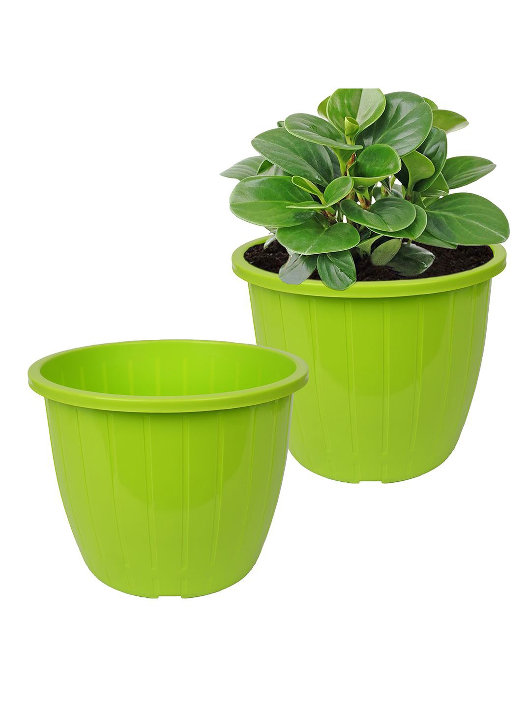 

Kuber Industries Green Pack of 2 Duro-Design Flower Planters