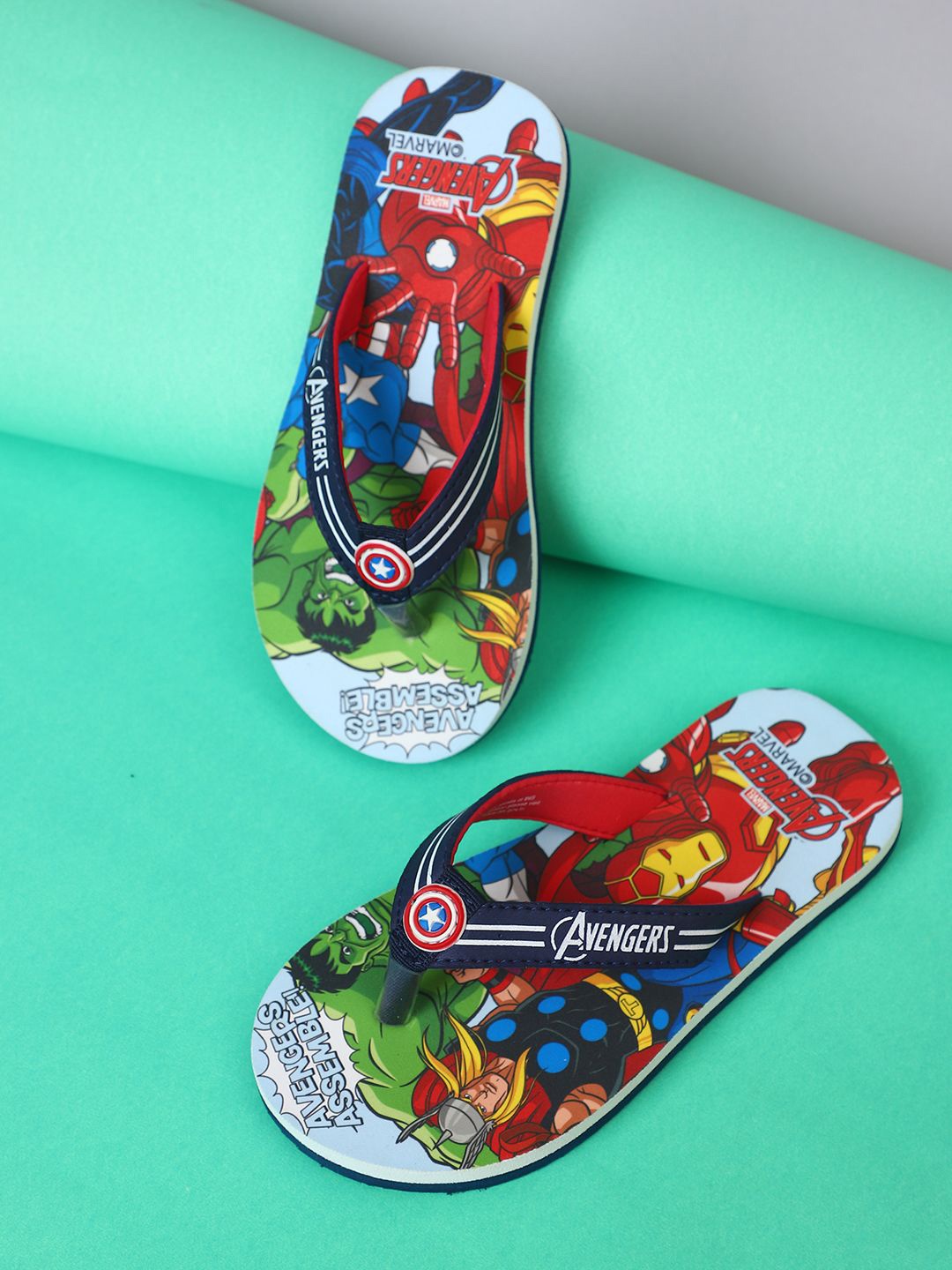 

Kids Ville Boys Avengers Printed Thong Flip-Flops, Navy blue