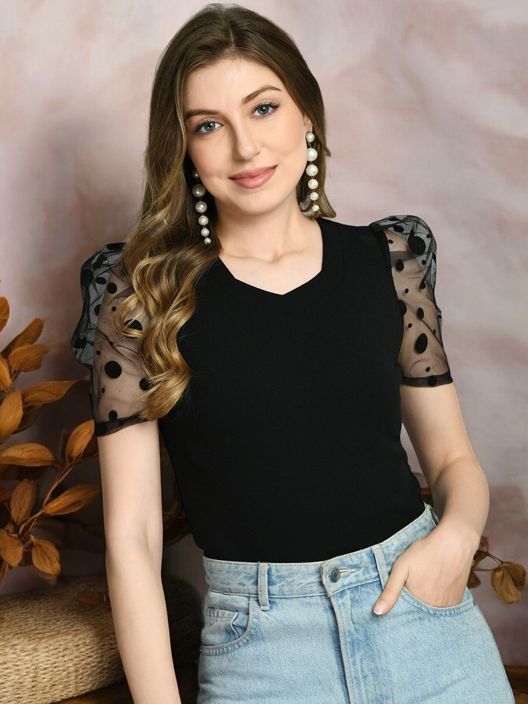 

Arbiter Collection Puff Sleeve Top, Black