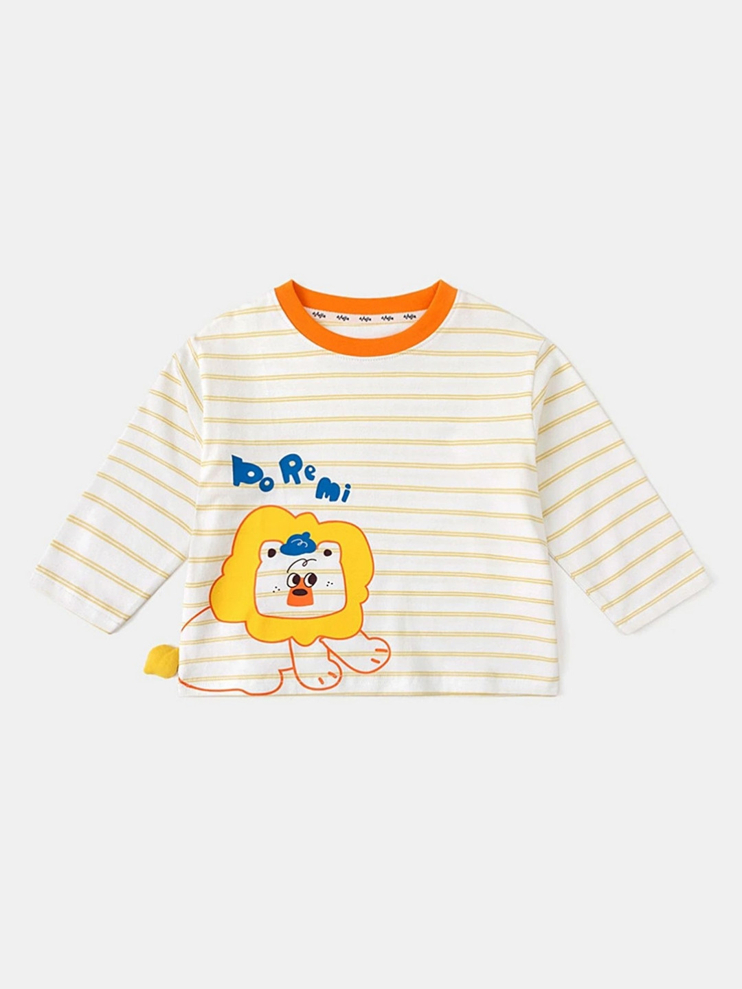 

LULU & SKY Girls Striped Round Neck Cotton T-shirt, Yellow