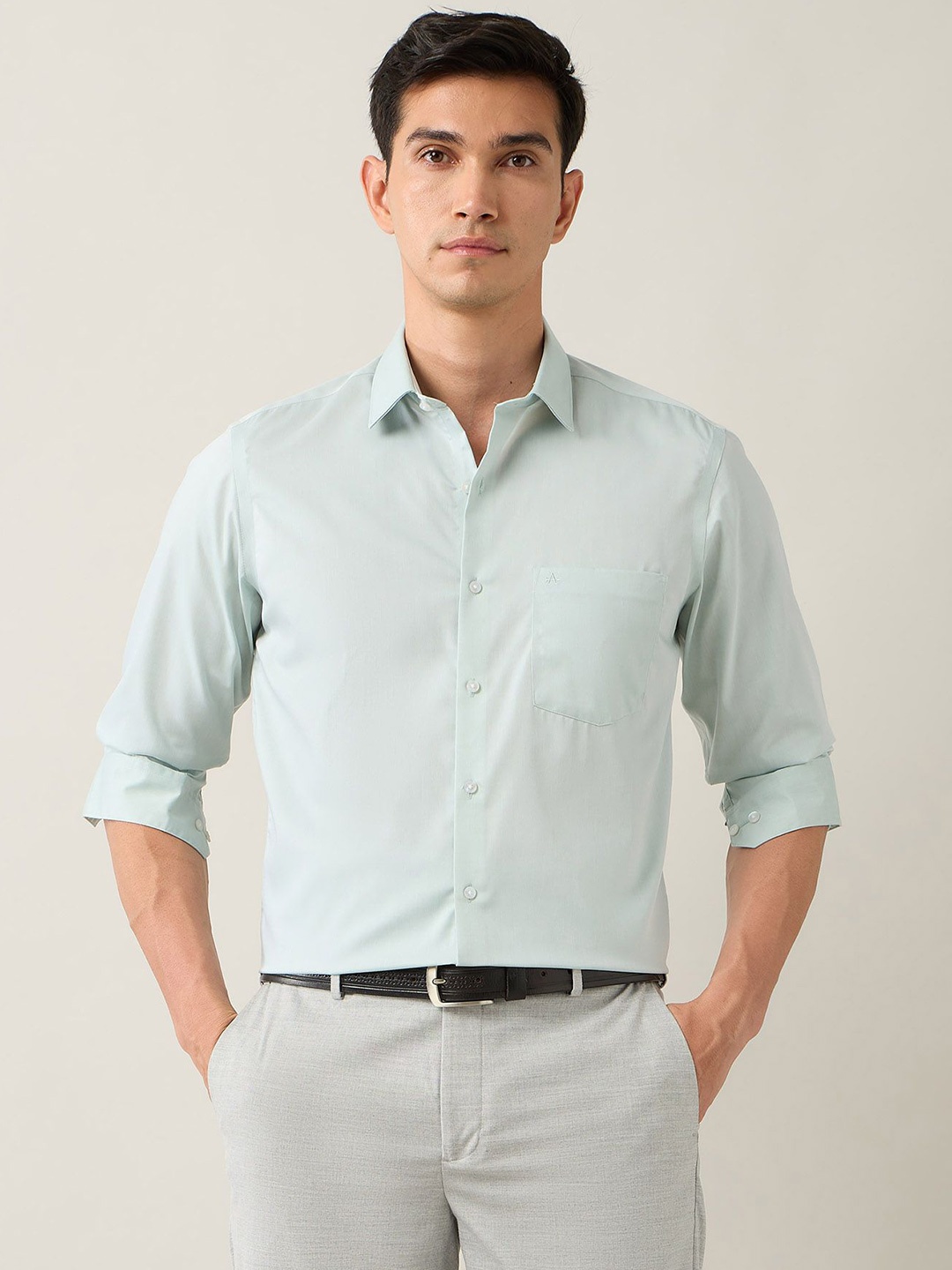 

Arrow Men Classic Opaque Formal Shirt, Green