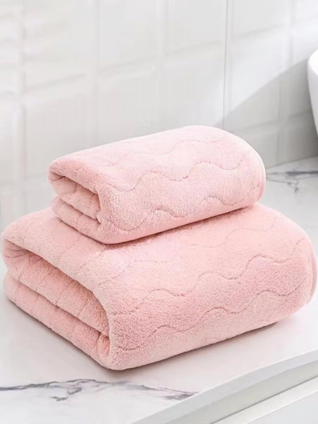 

HomeCloud Pink 2 Pieces Terry Cotton 400 GSM Towel Set