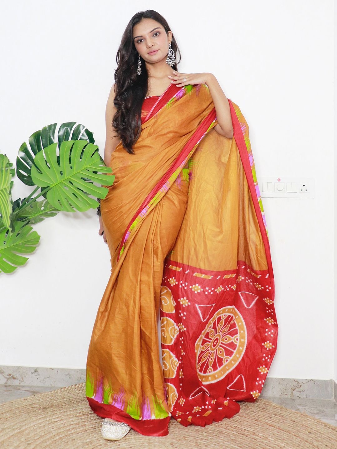 

Mitera Ikat Saree, Orange