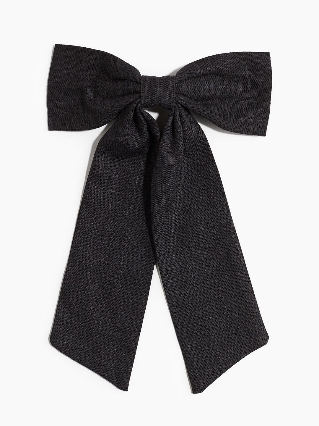 

H&M Linen-Blend Bow Hair Clip, Black