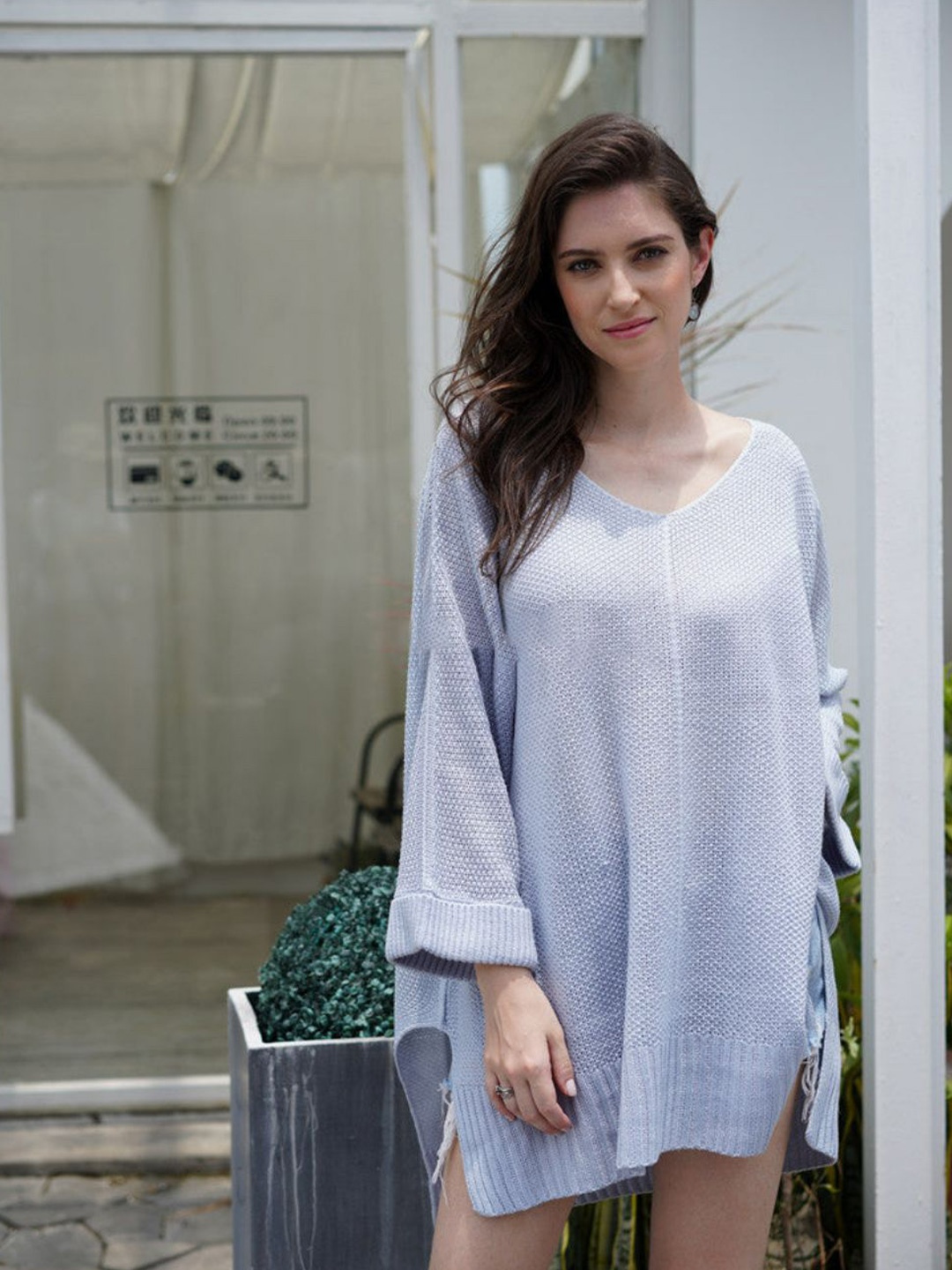 

Oh Rare Women Longline Pullover, Grey
