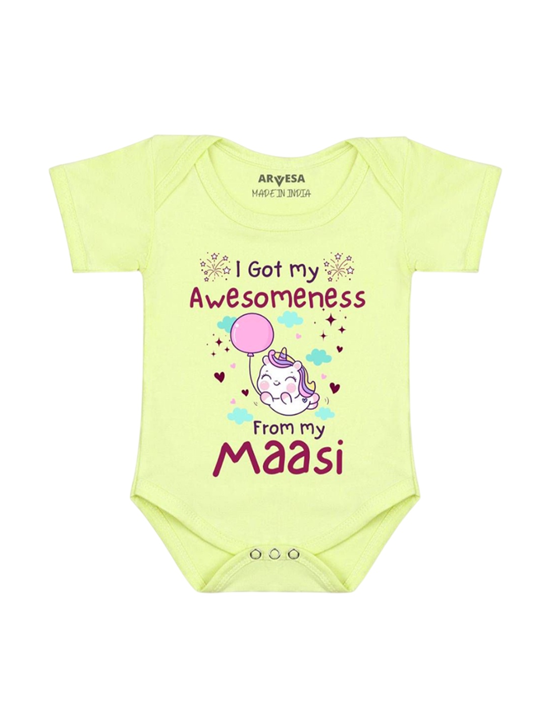 

Arvesa Infants Kids Printed Short Sleeves Romper, Yellow