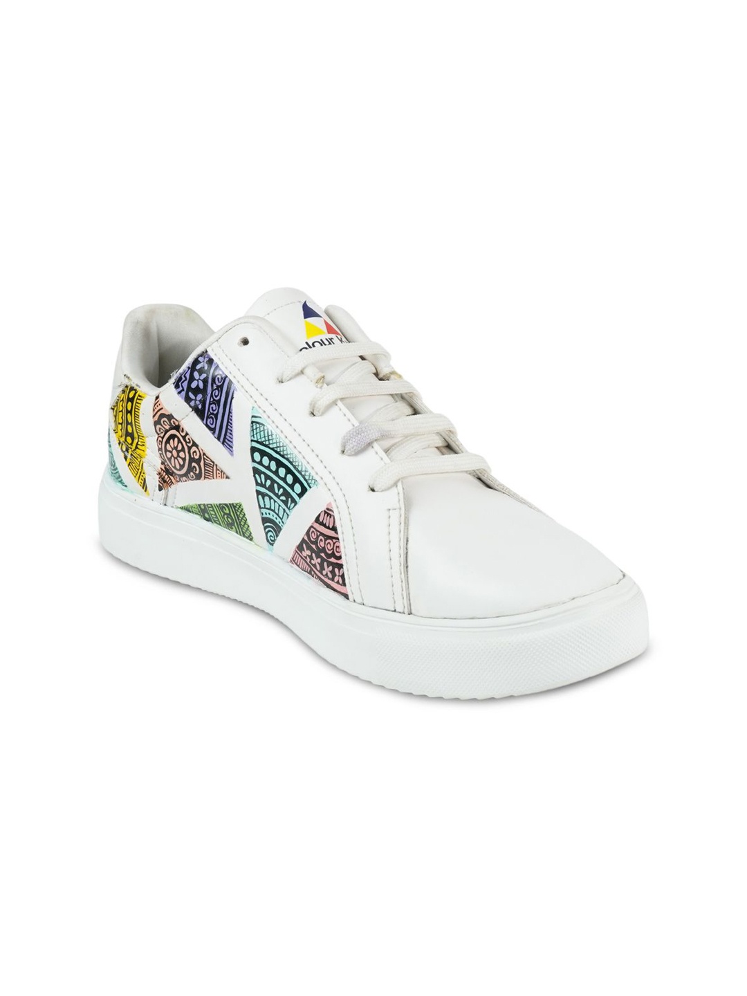 

Colour Kicks Women Printed PU Sneakers, White