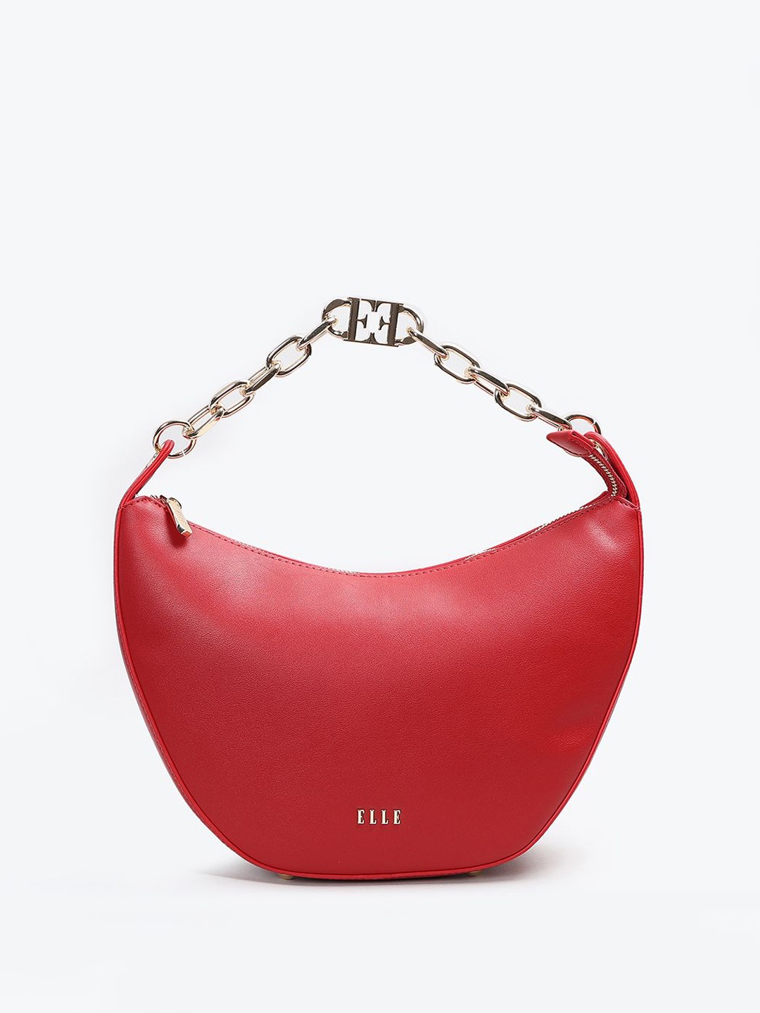 

ELLE PU Half Moon Shoulder Bag with Tasselled, Red