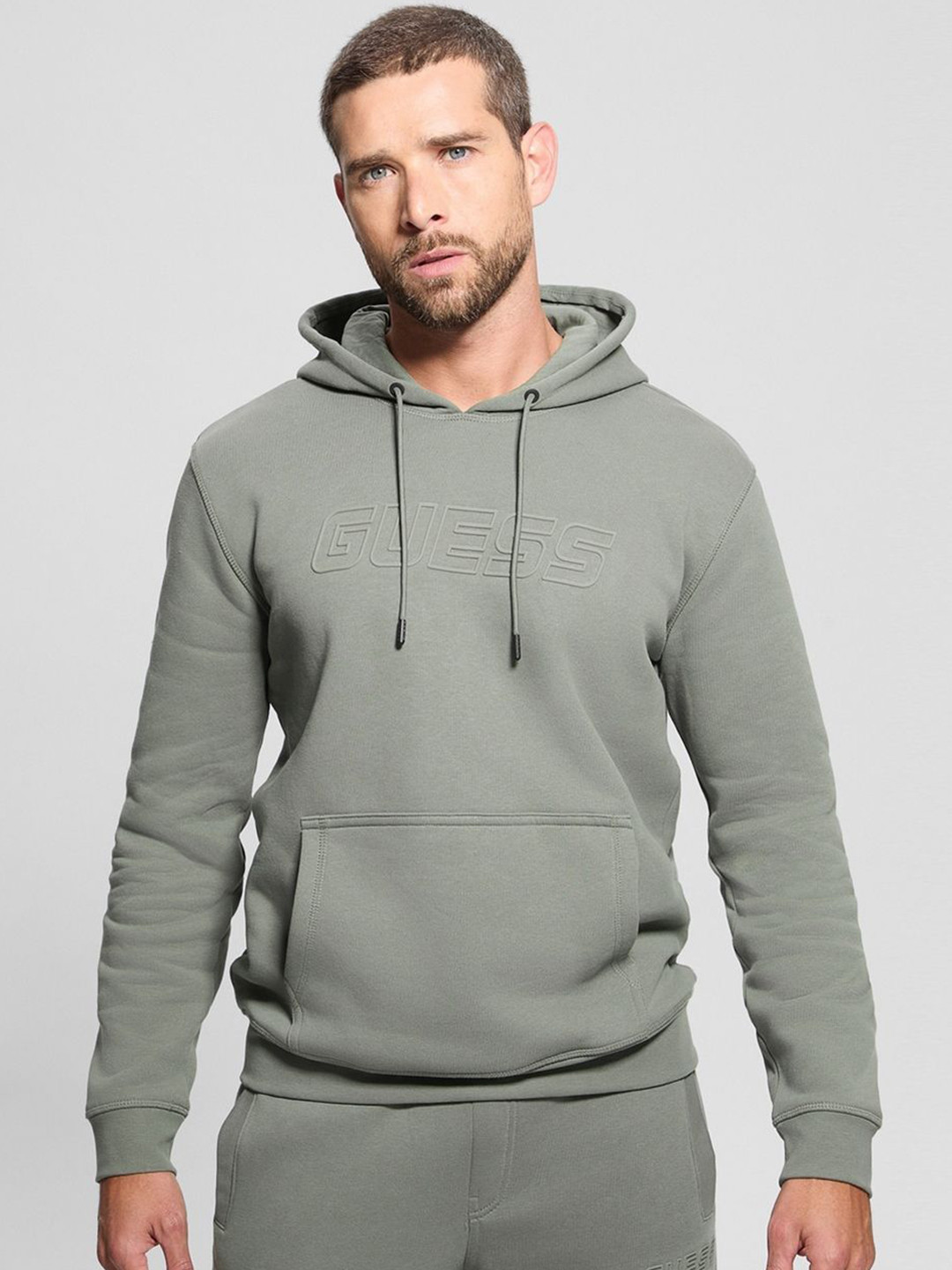 

GUESS Men Hooded Sweatshirt, Green