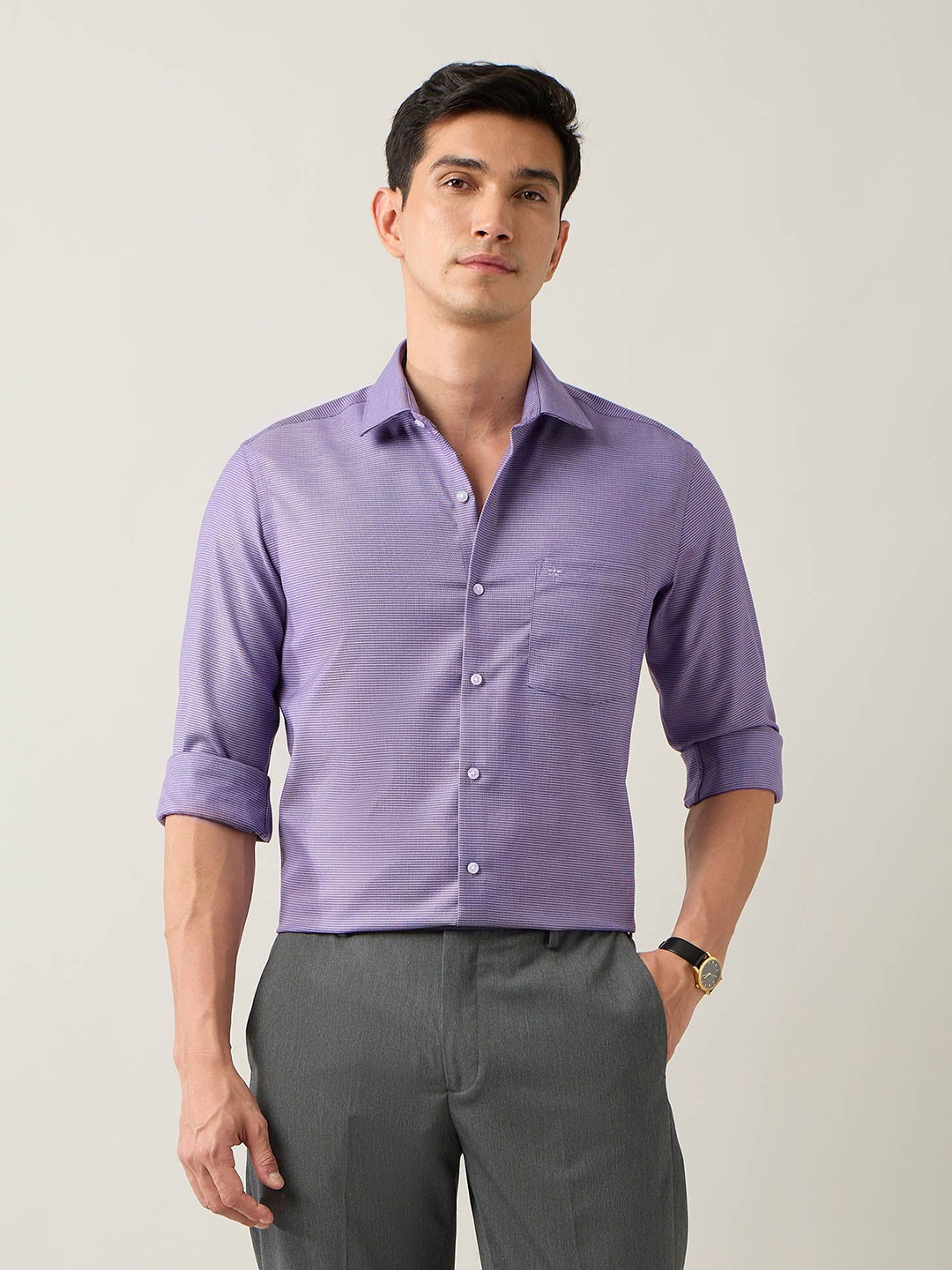 

Arrow Men Slim Fit Opaque Formal Shirt, Purple