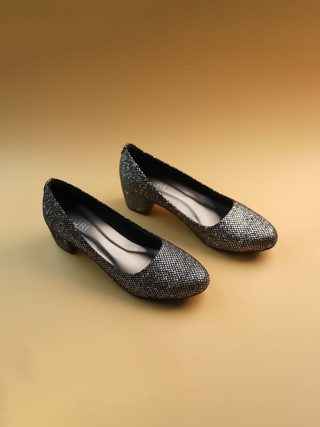 

Ozuri Embellished Party Block Pumps, Black