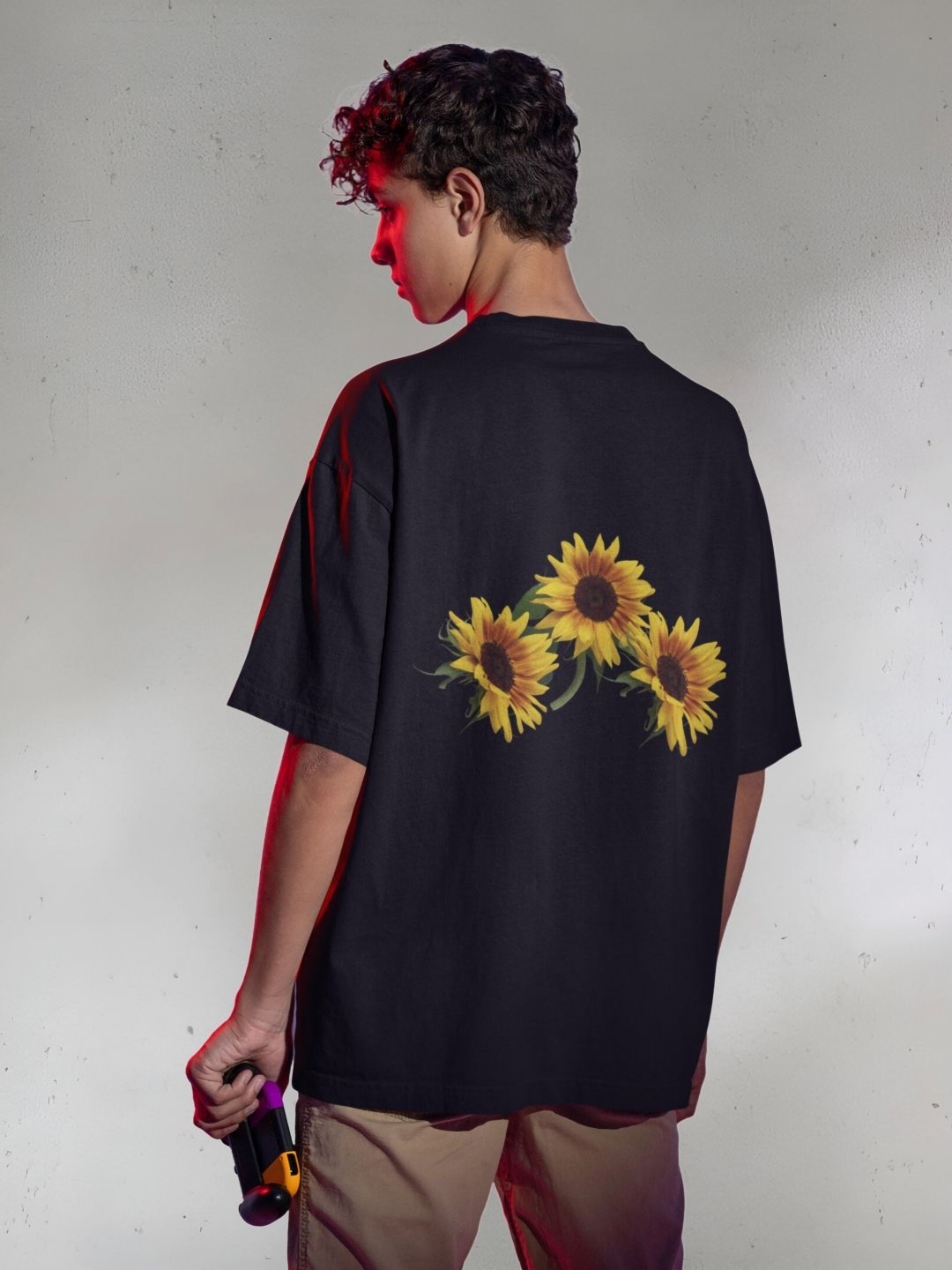 

Broke Memers Men Graphic Printed Round Neck Oversized T-shirt, Black