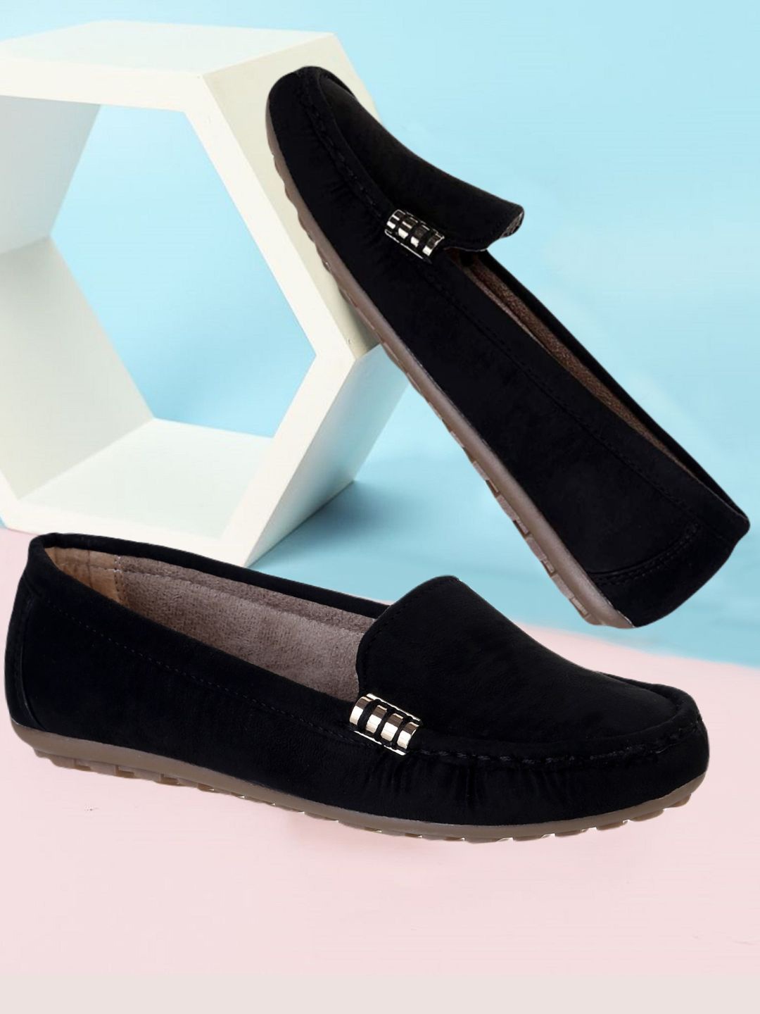 

CATBIRD Women Round Toe Lightweight Loafers, Black
